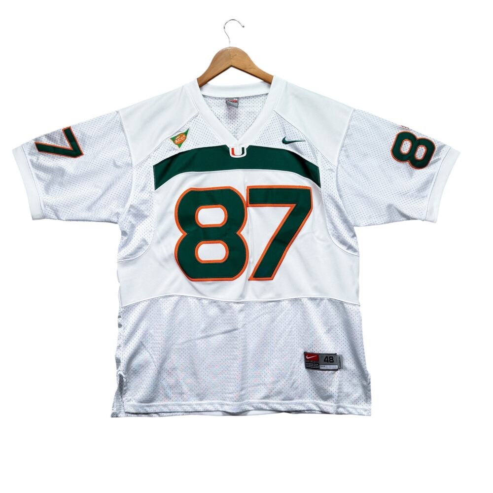 Nike Reggie Wayne Miami Hurricanes Jersey University NCAA RARE Find #87 sz 48
